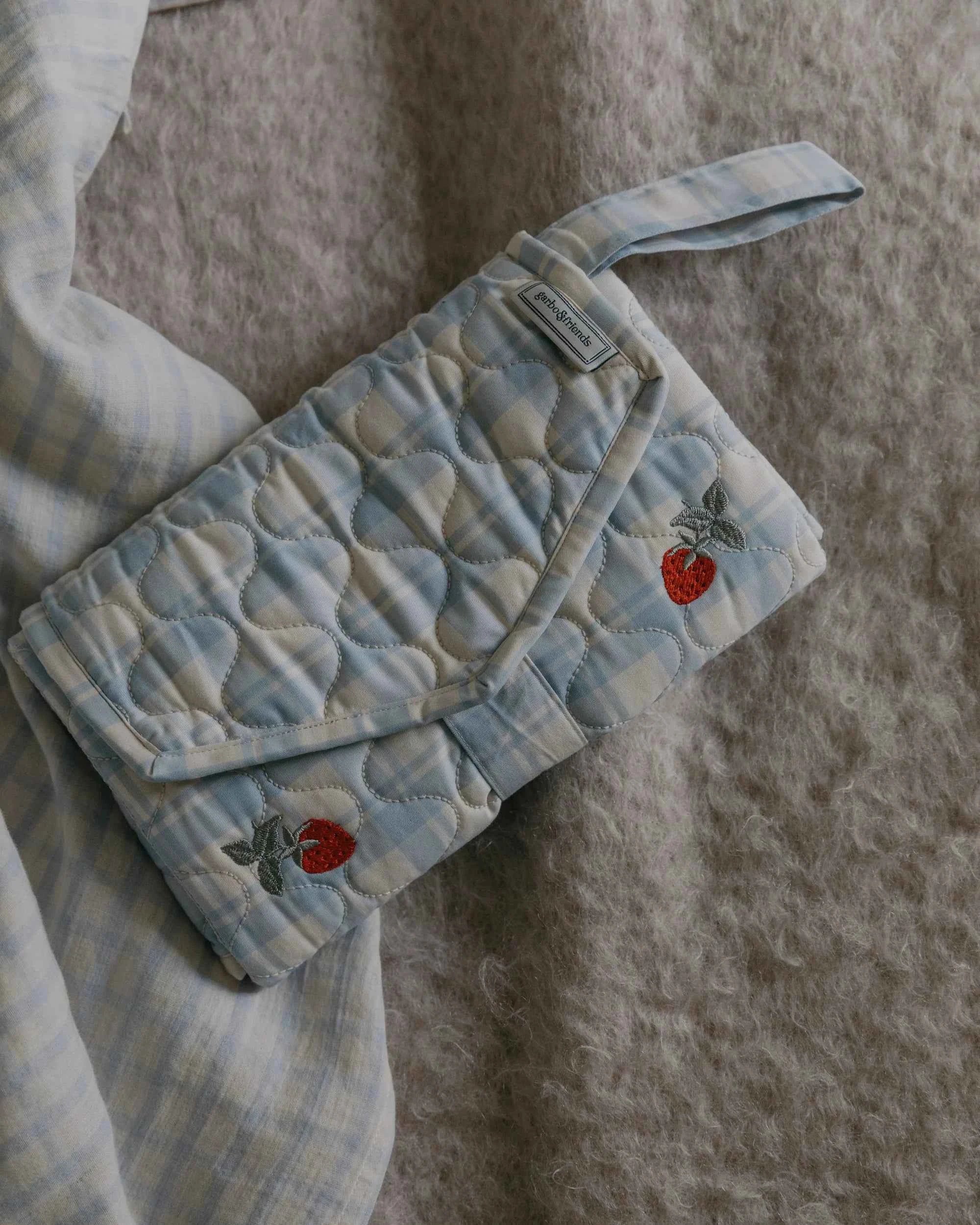 Verschoonmat to go - Plaid Sky Blue