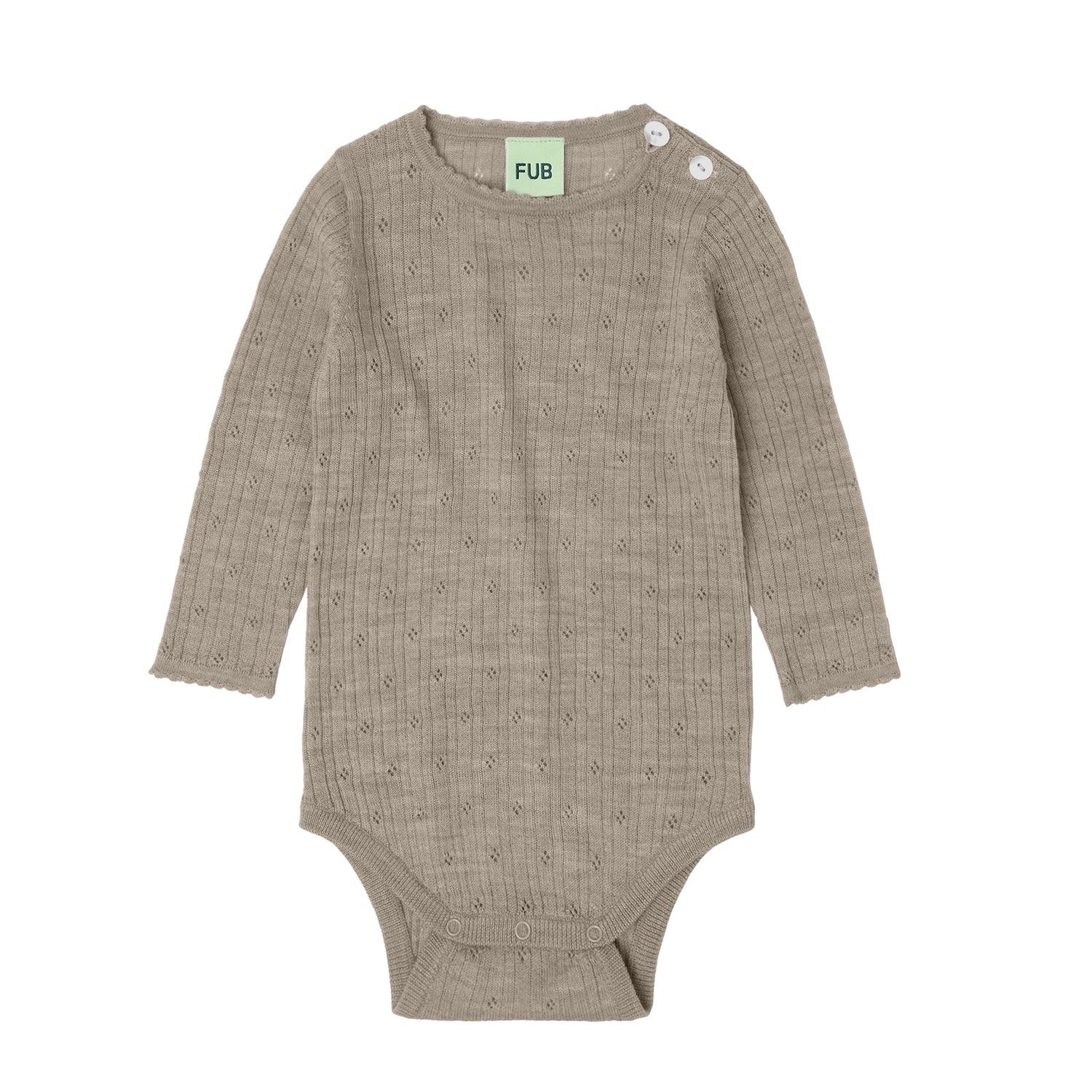 Baby Pointelle Body - Oat Melange