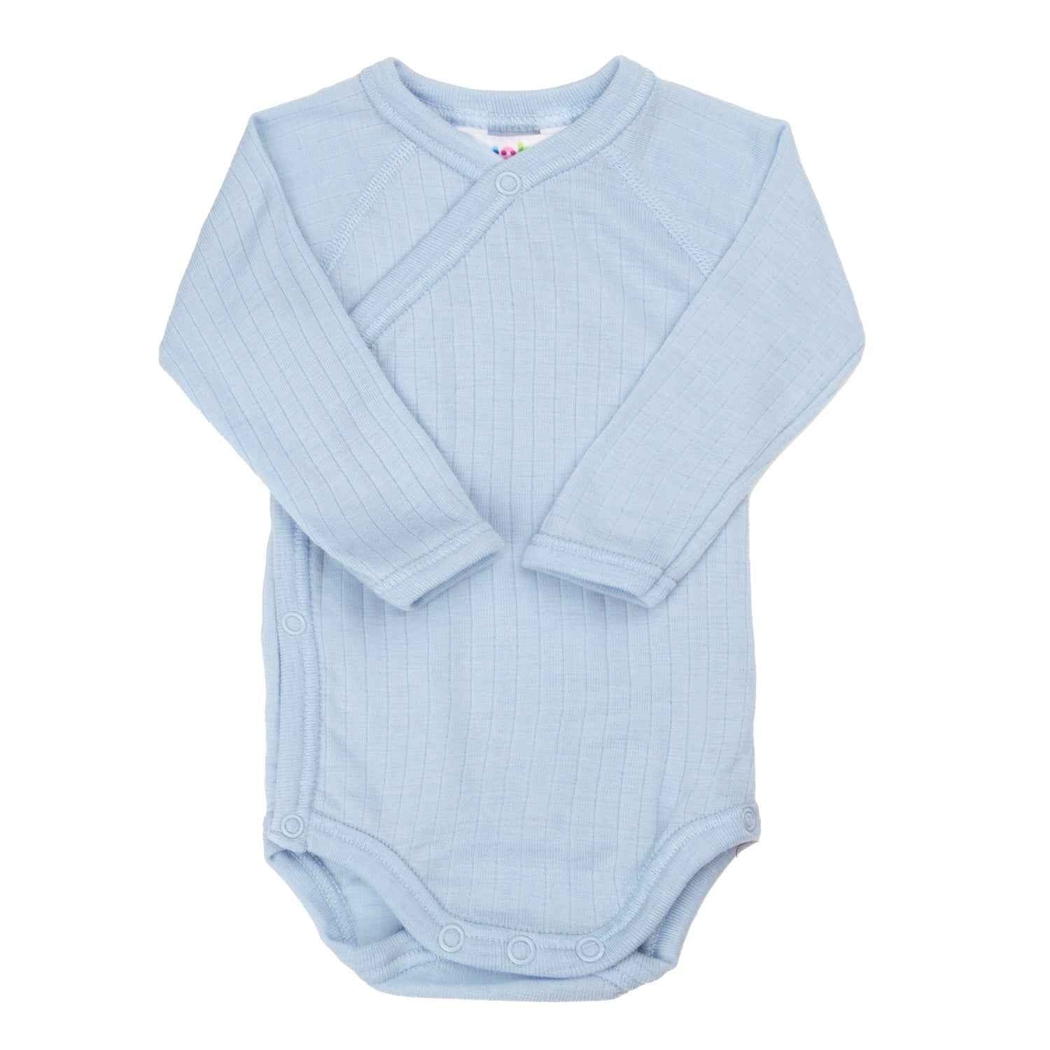 Overslag romper 100% wol - Licht Blauw