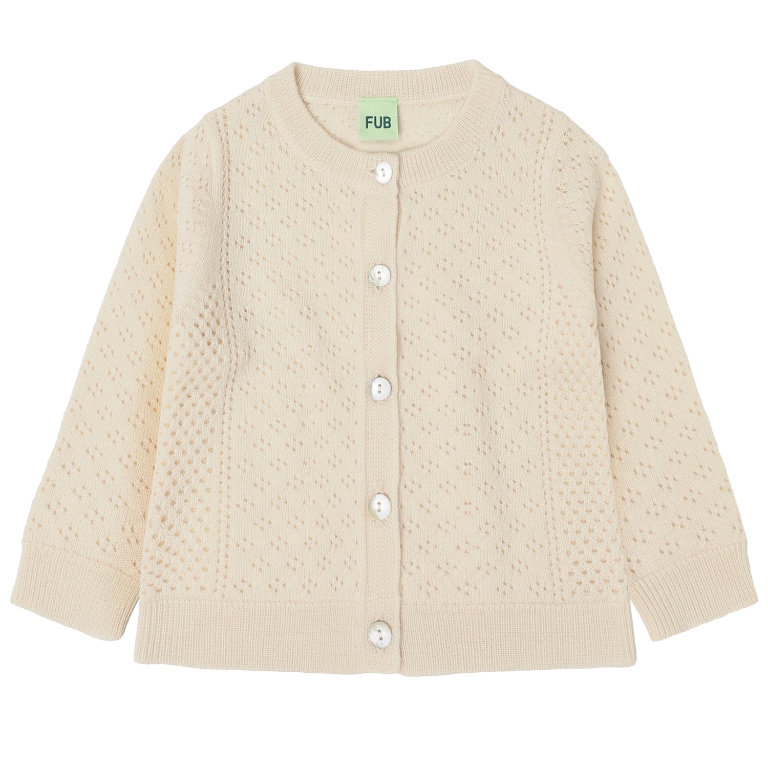 Baby Pointelle Cardigan - Ecru