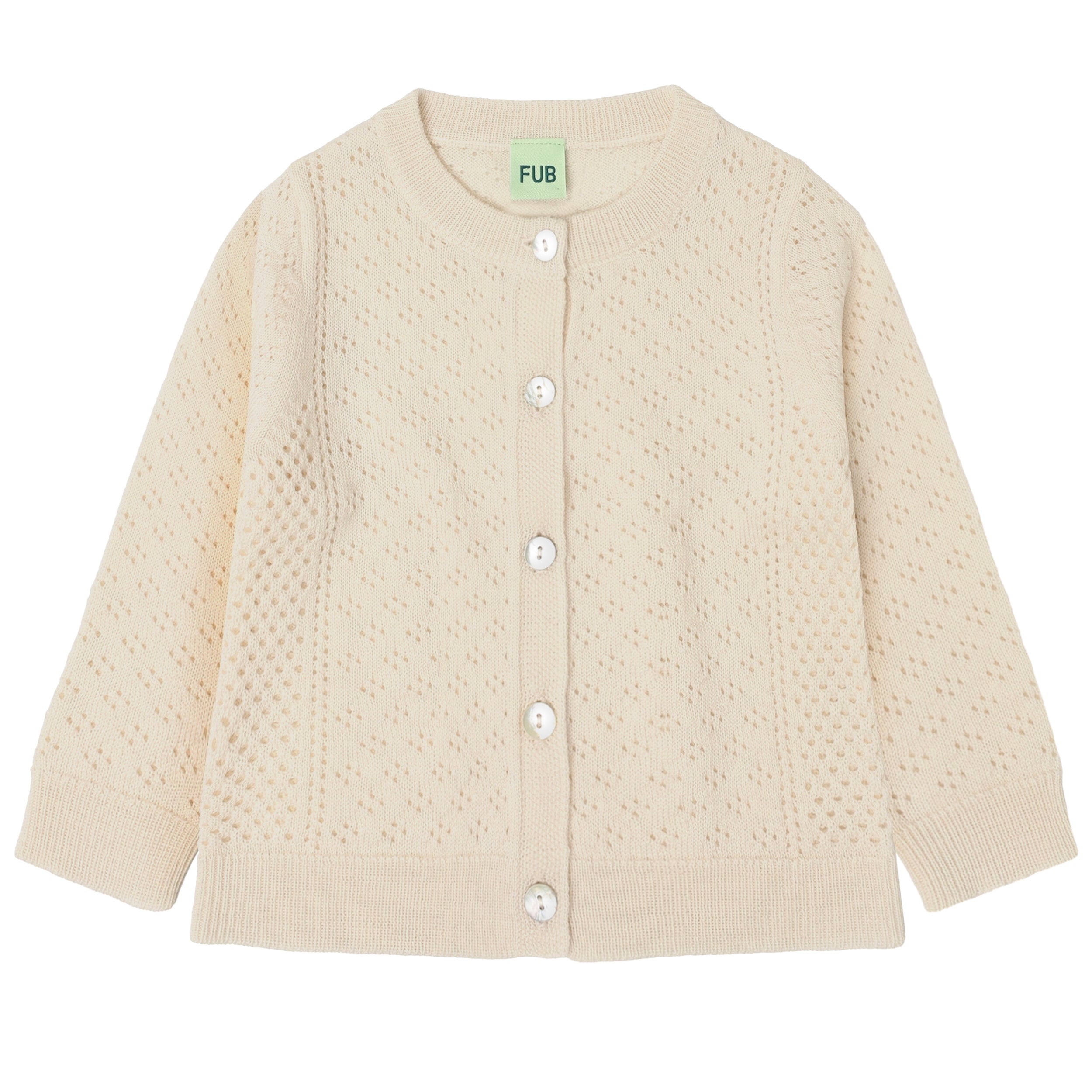 Baby Pointelle Cardigan - Ecru
