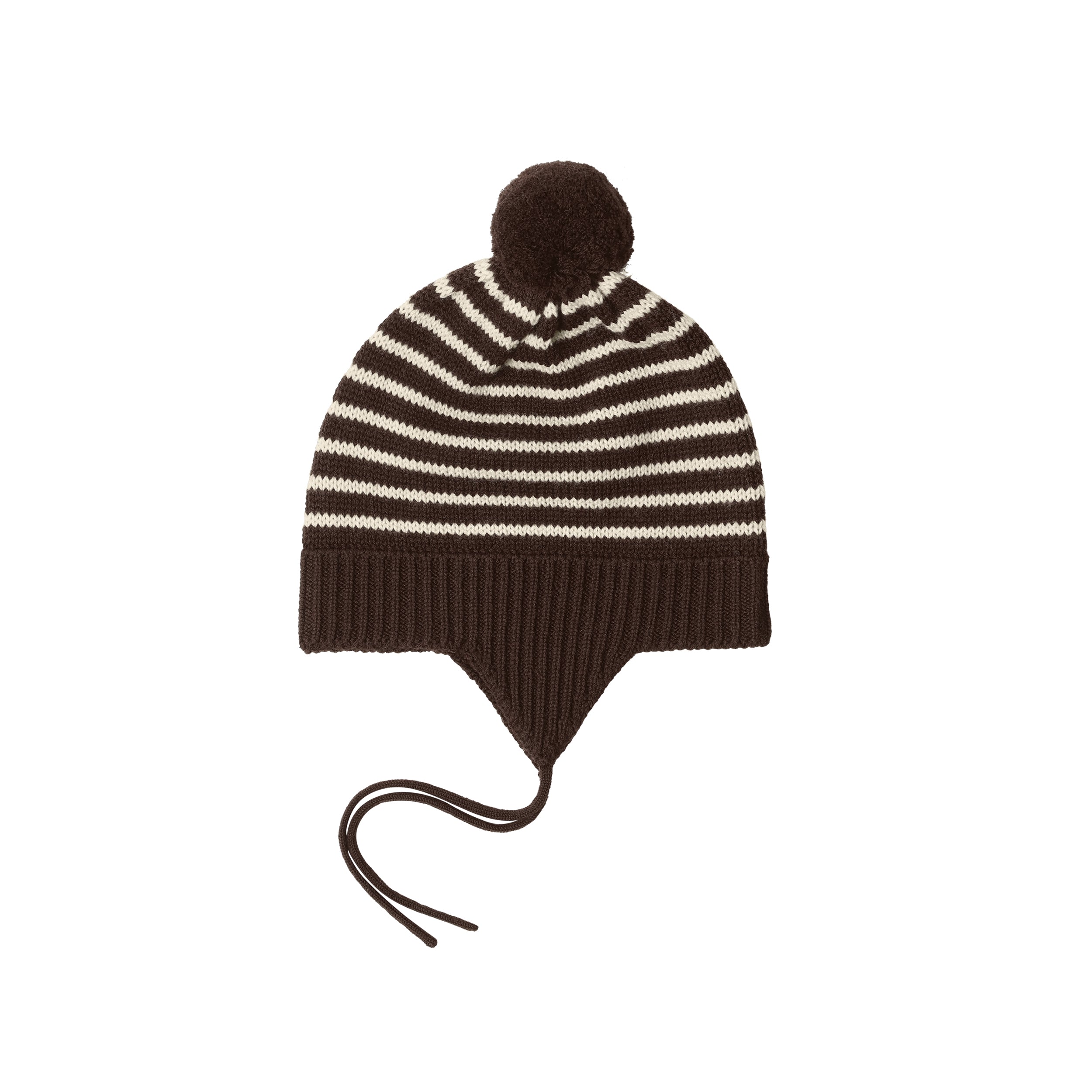 Baby Pompom Hat - Mocca/Ecru