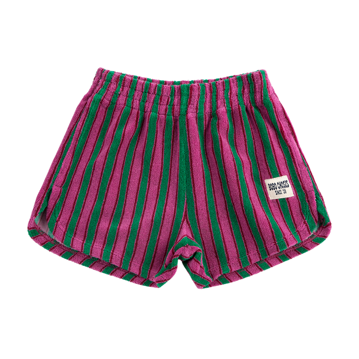 Striped terry cloth shorts