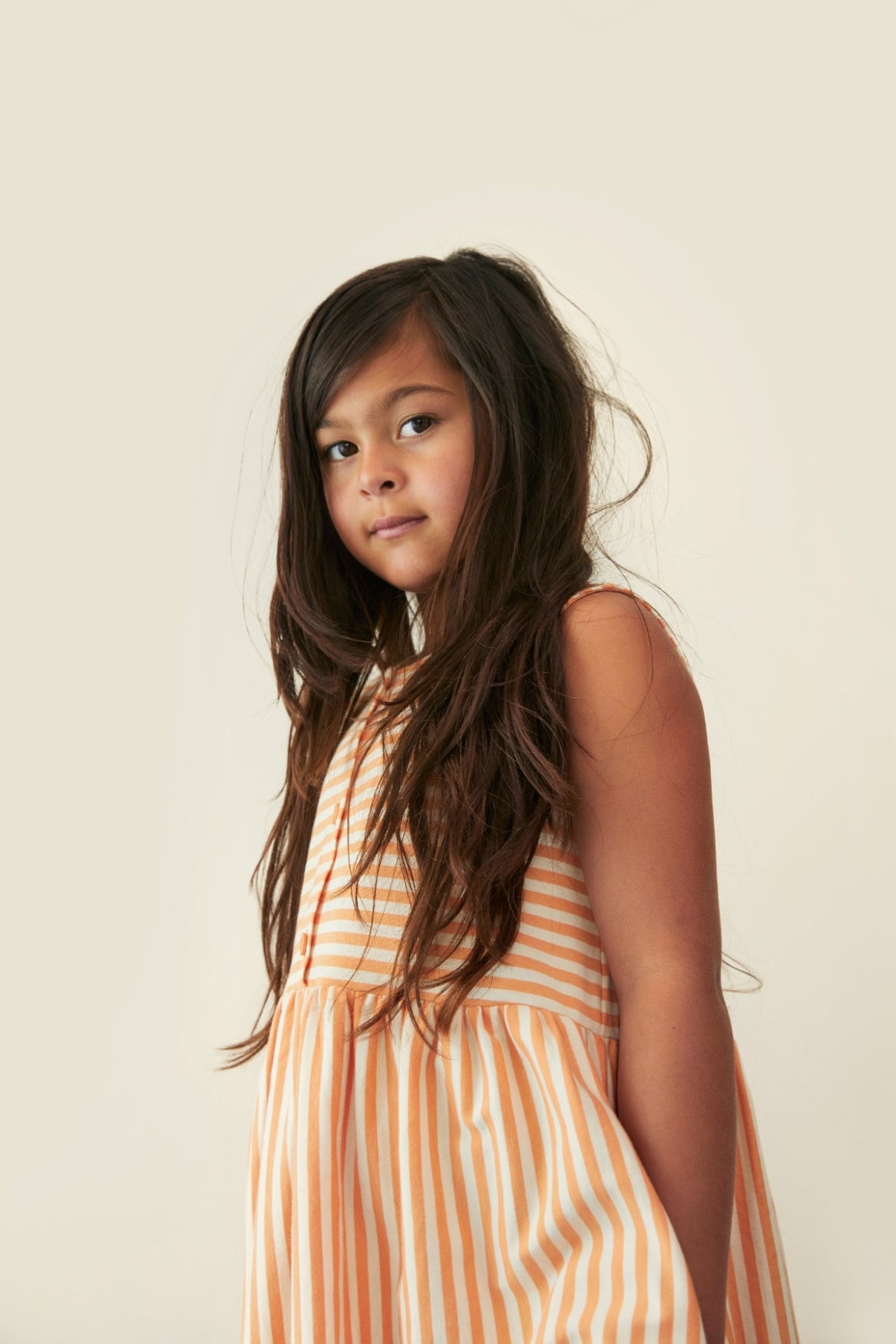 Sleeveless Dress Gots - Melon - Cream