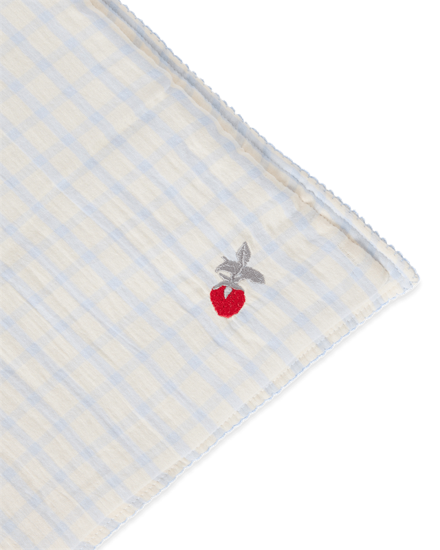 Gevoerd Deken - Gingham Sky blue