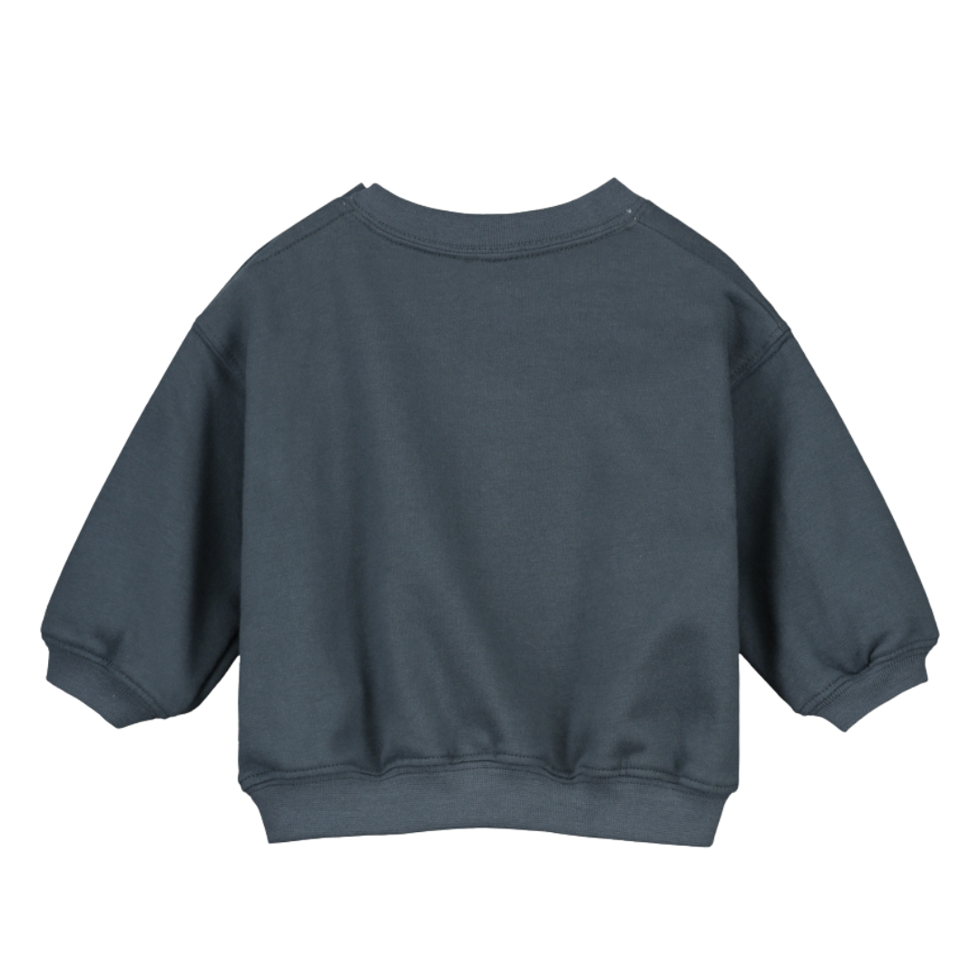 Baby Dropped Shoulder Sweater Gots - Blue Gray