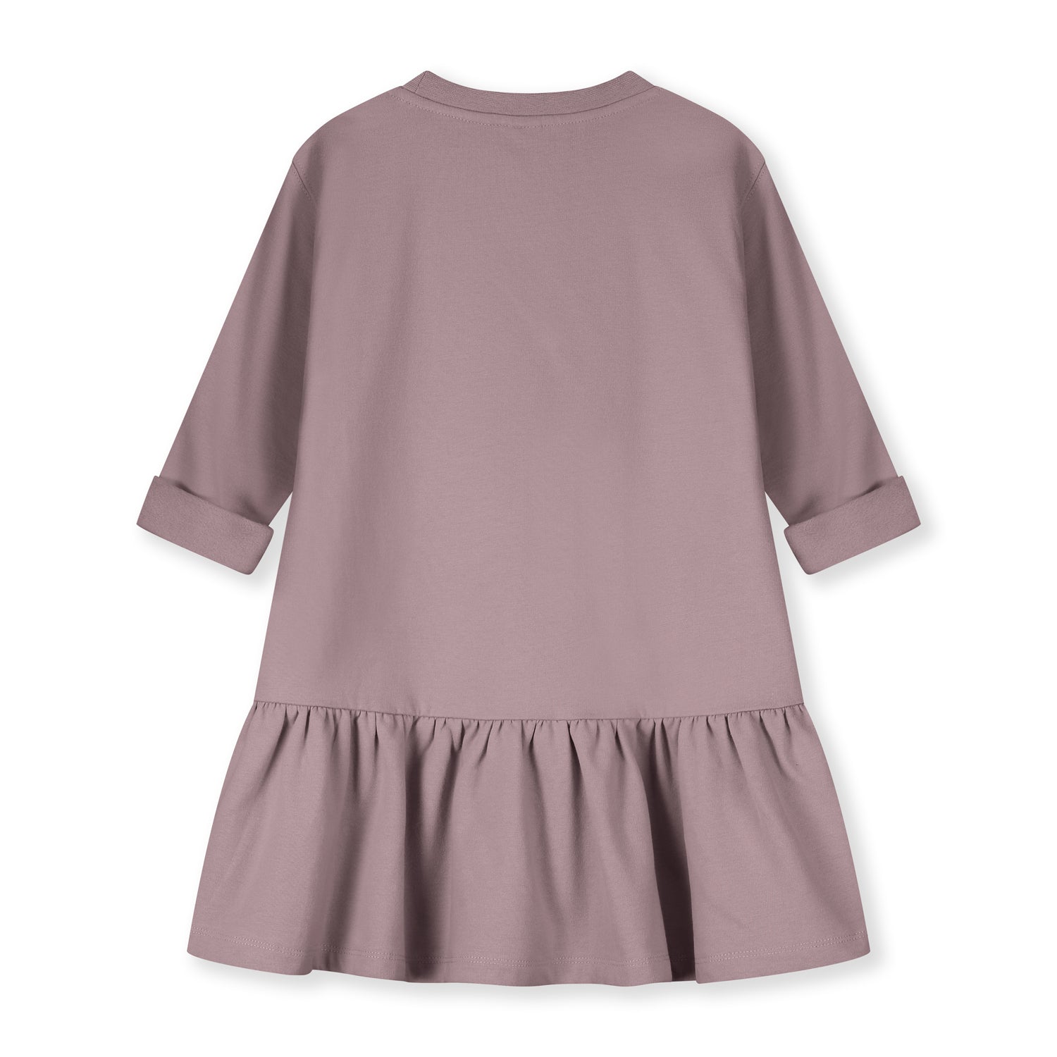 L/S Frill Dress GOTS - Berry