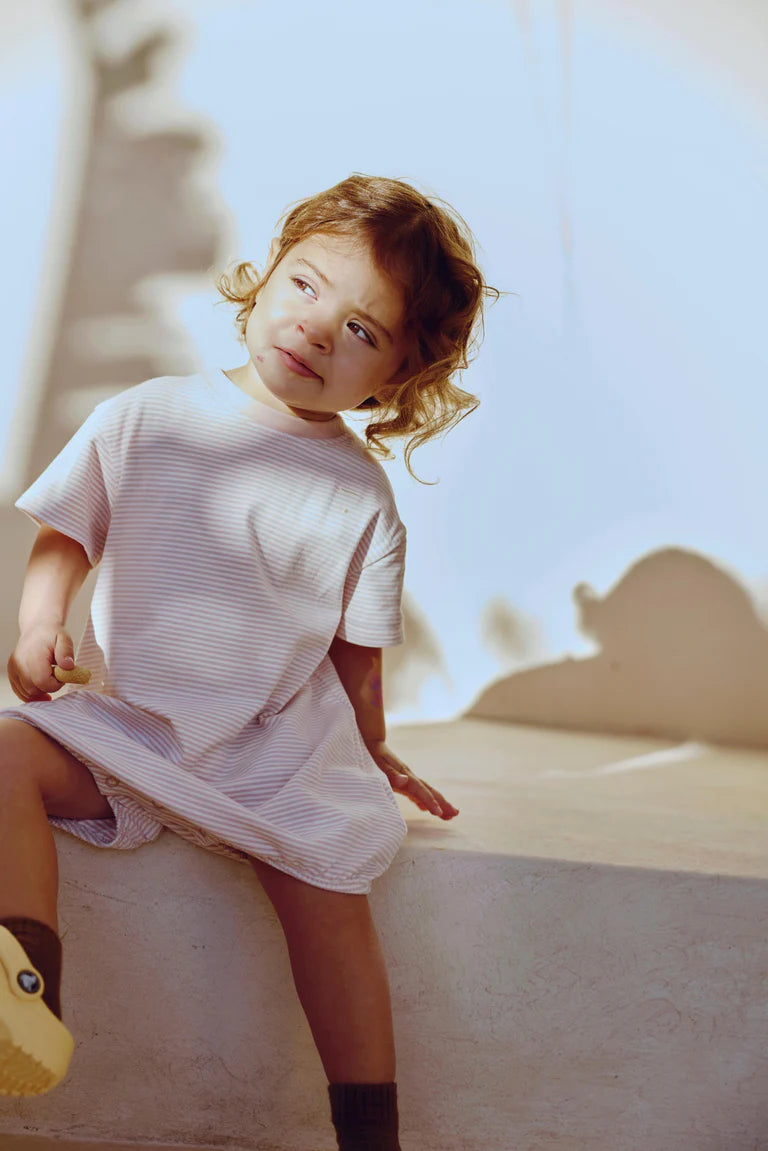 Baby Tee Suit Gots - Faded Pink/Cream