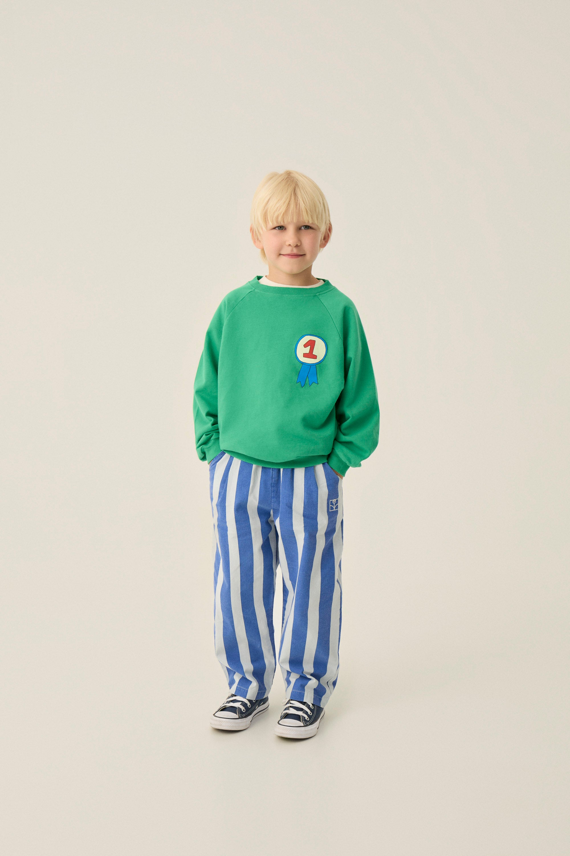 Blue Stripes Washed Trousers