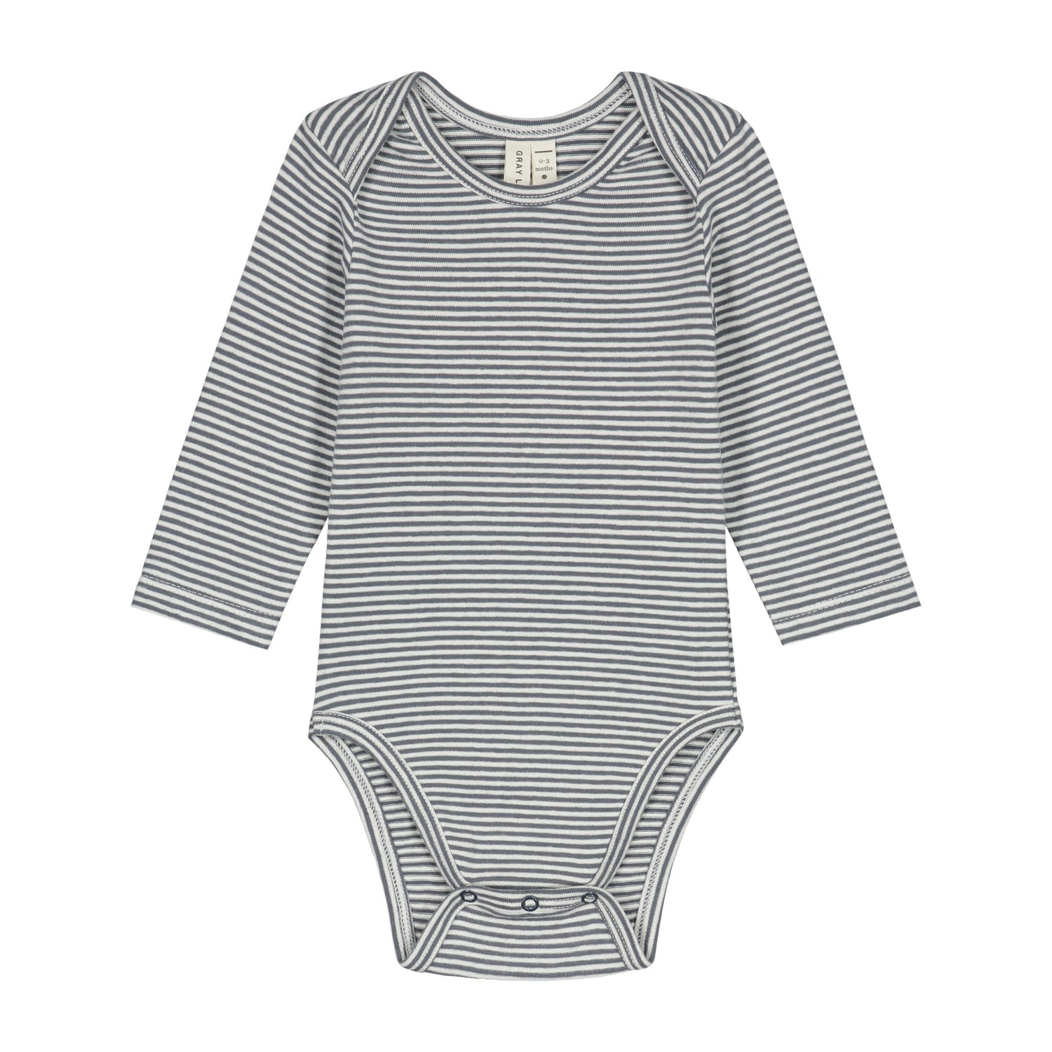 Baby L/S Onesie - Blue Grey/Cream