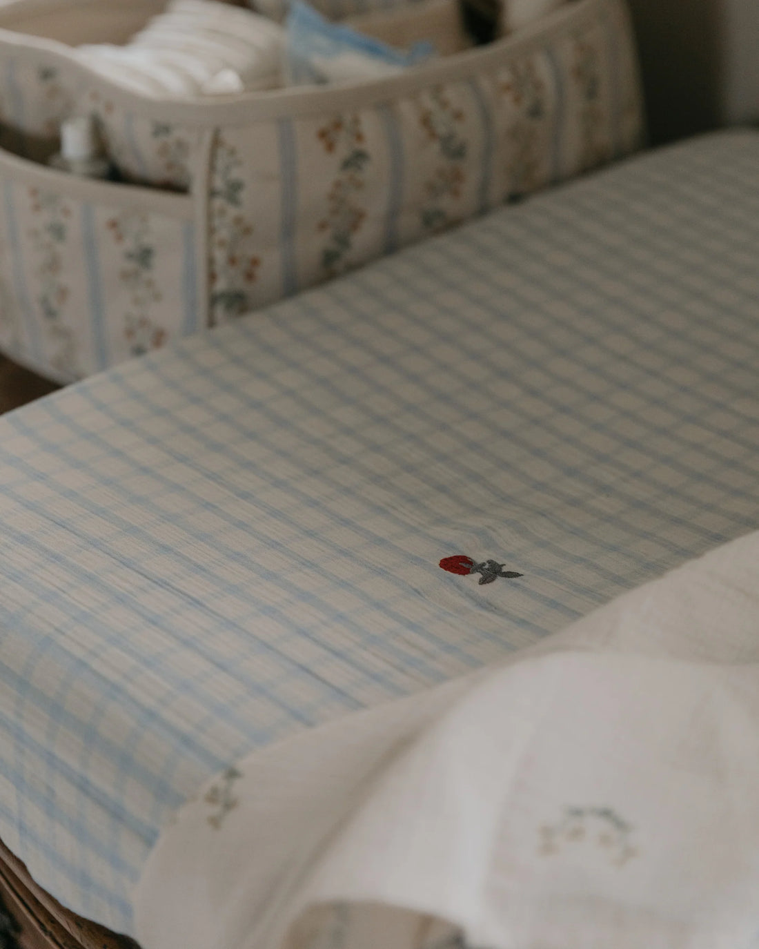 Verschoon kussenhoes - Gingham Sky Blue