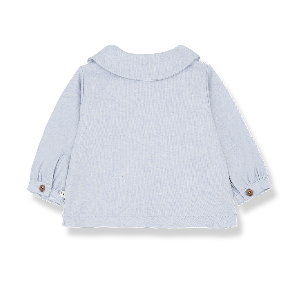 Nadia Blouse met Kraag - Licht Blauw