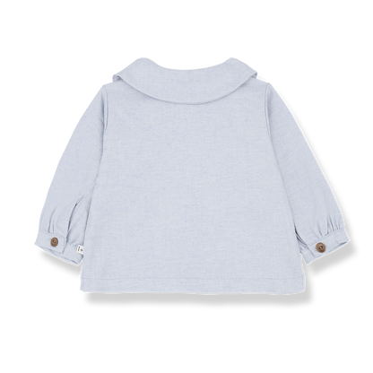 Nadia Blouse met Kraag - Licht Blauw