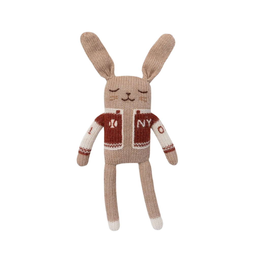 Bunny knit toy - Baseball Sienna