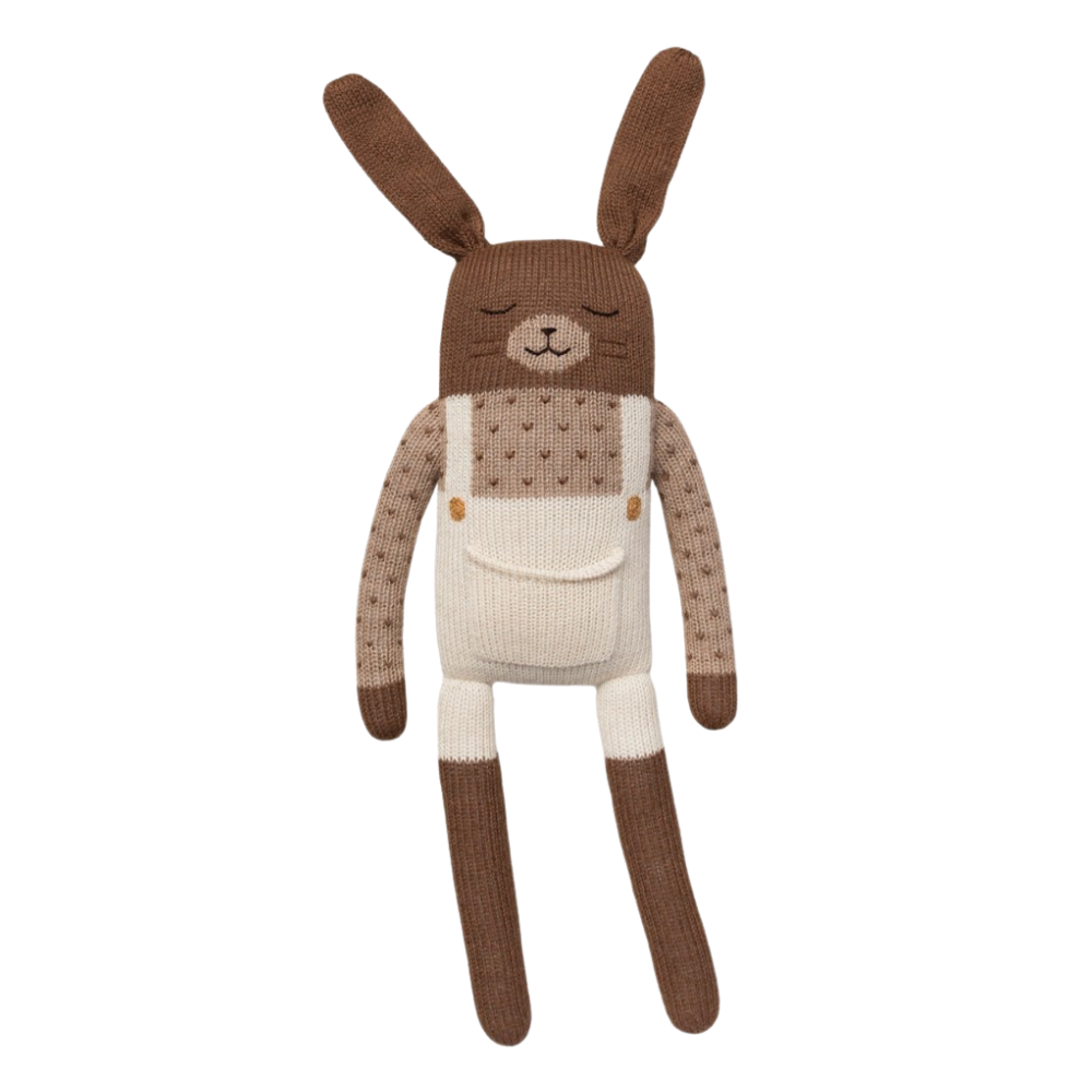 Large Bunny - Ecru Overalls