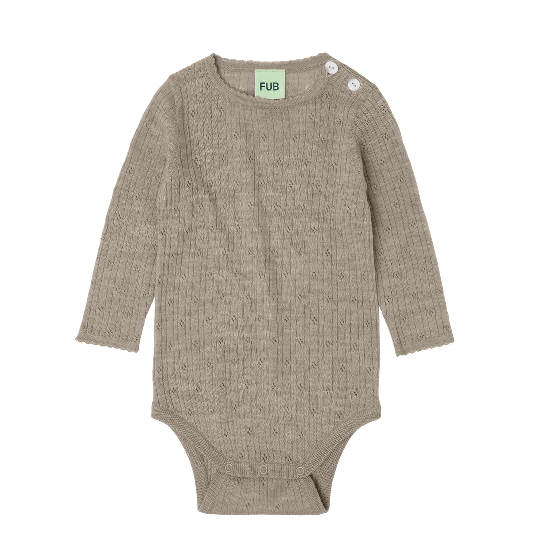 Baby Pointelle Body - Oat Melange