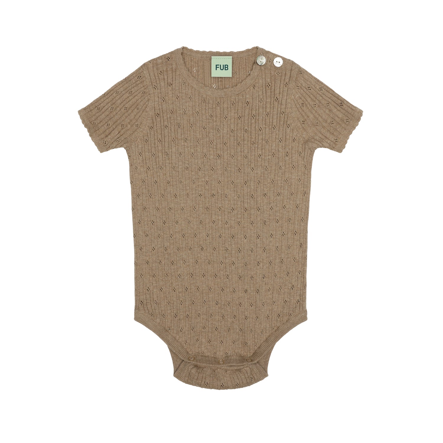Baby Pointelle Body - Camel Melange