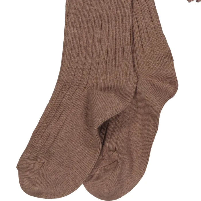 Katoenen Rib Maillot - Bruin Sienna
