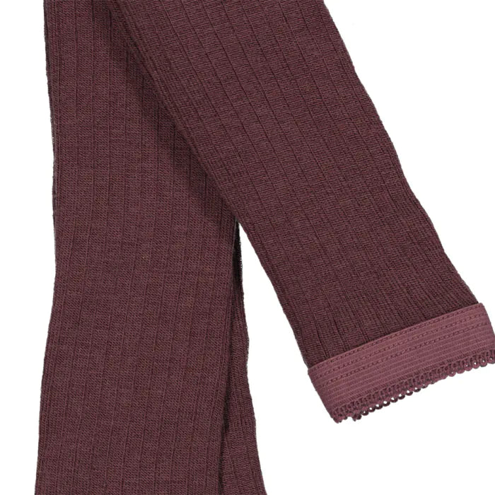 Katoenen Rib Maillot - Bordeaux Grape Skin