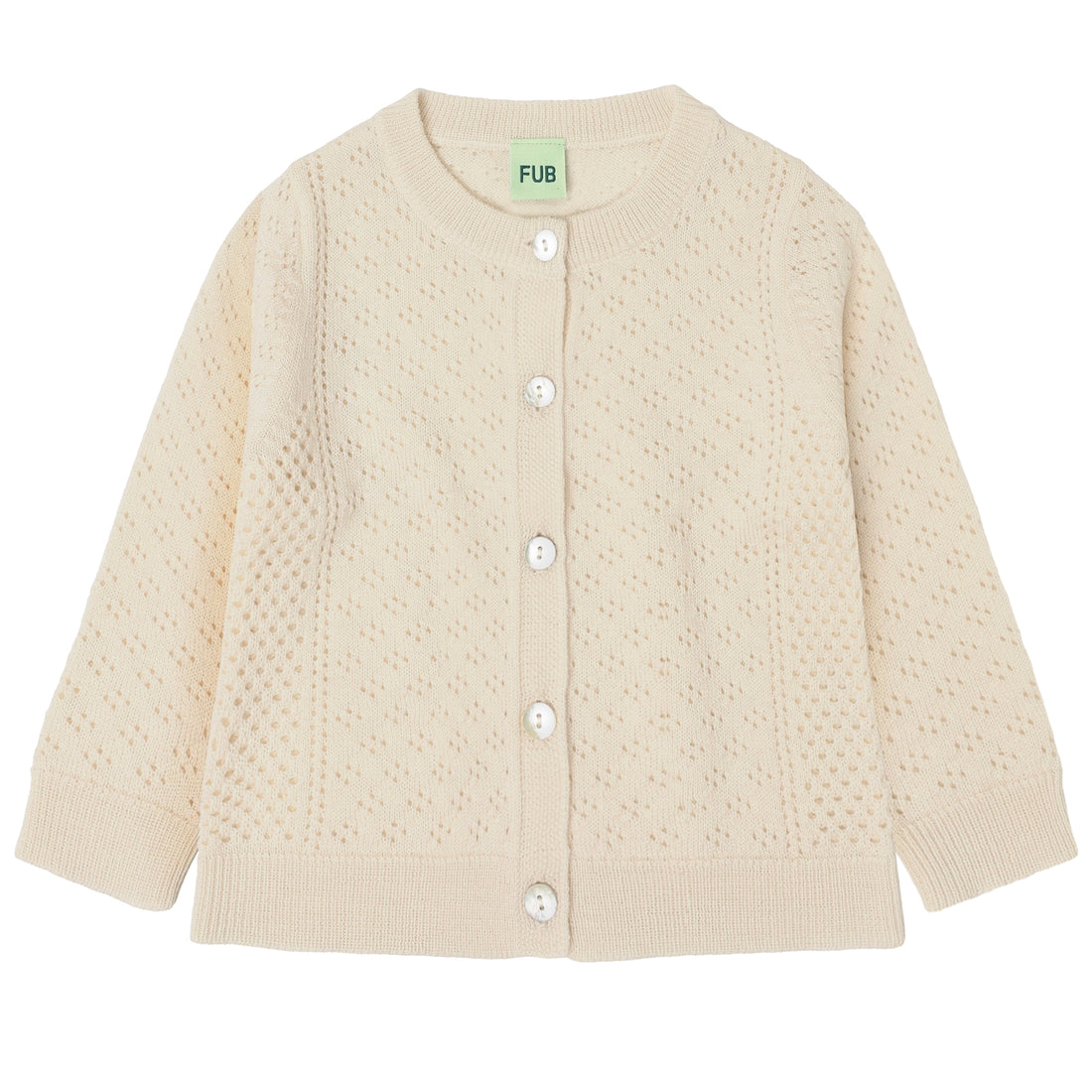 Baby Pointelle Cardigan - Ecru