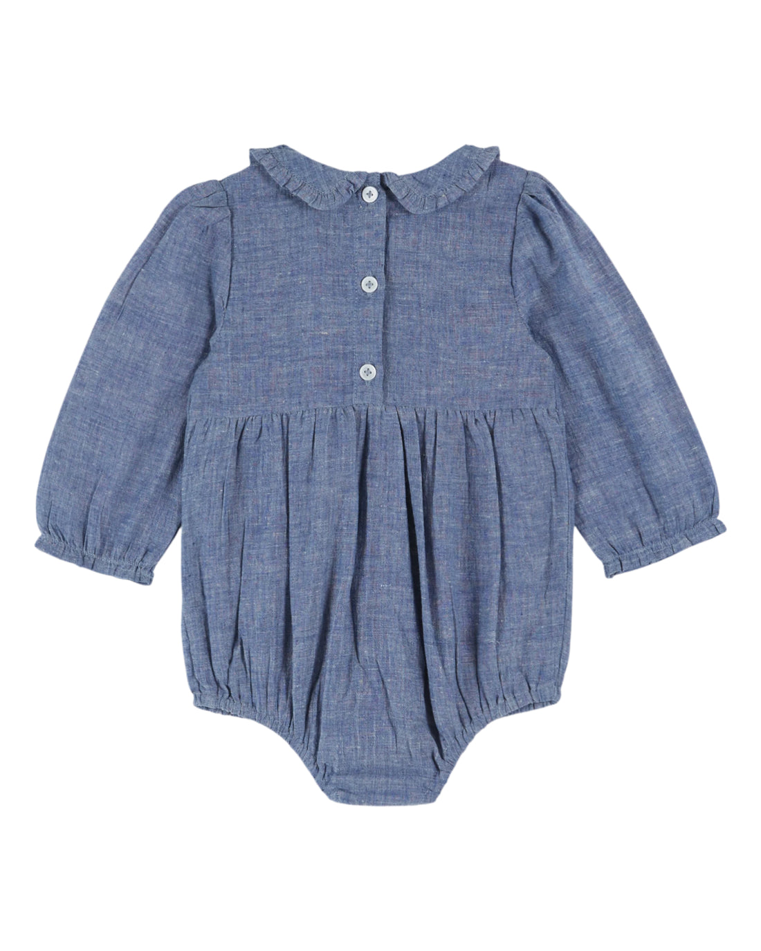 Chambray Smocked Baby Romper - Chambray