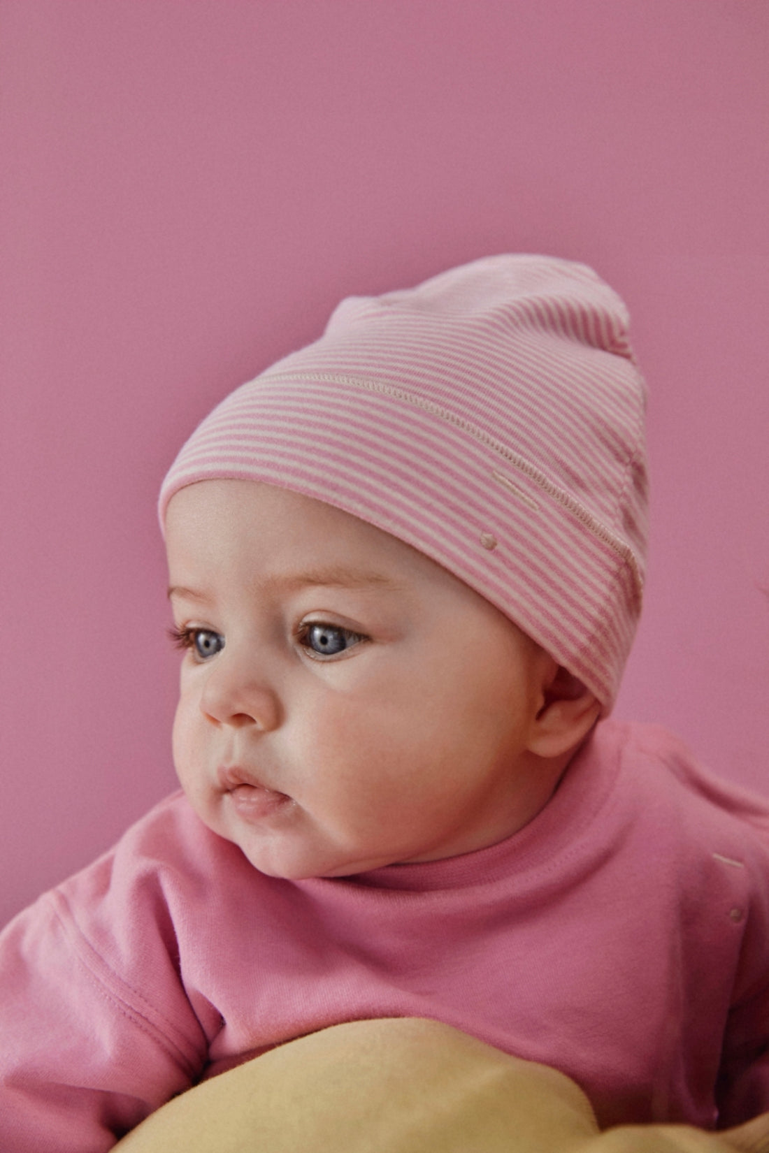 Baby Beanie Gots - Bubblegum - Cream