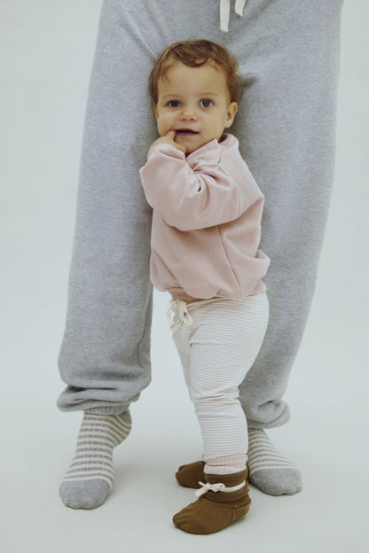 Baby Dropped Shoulder Sweater - Faded Pink