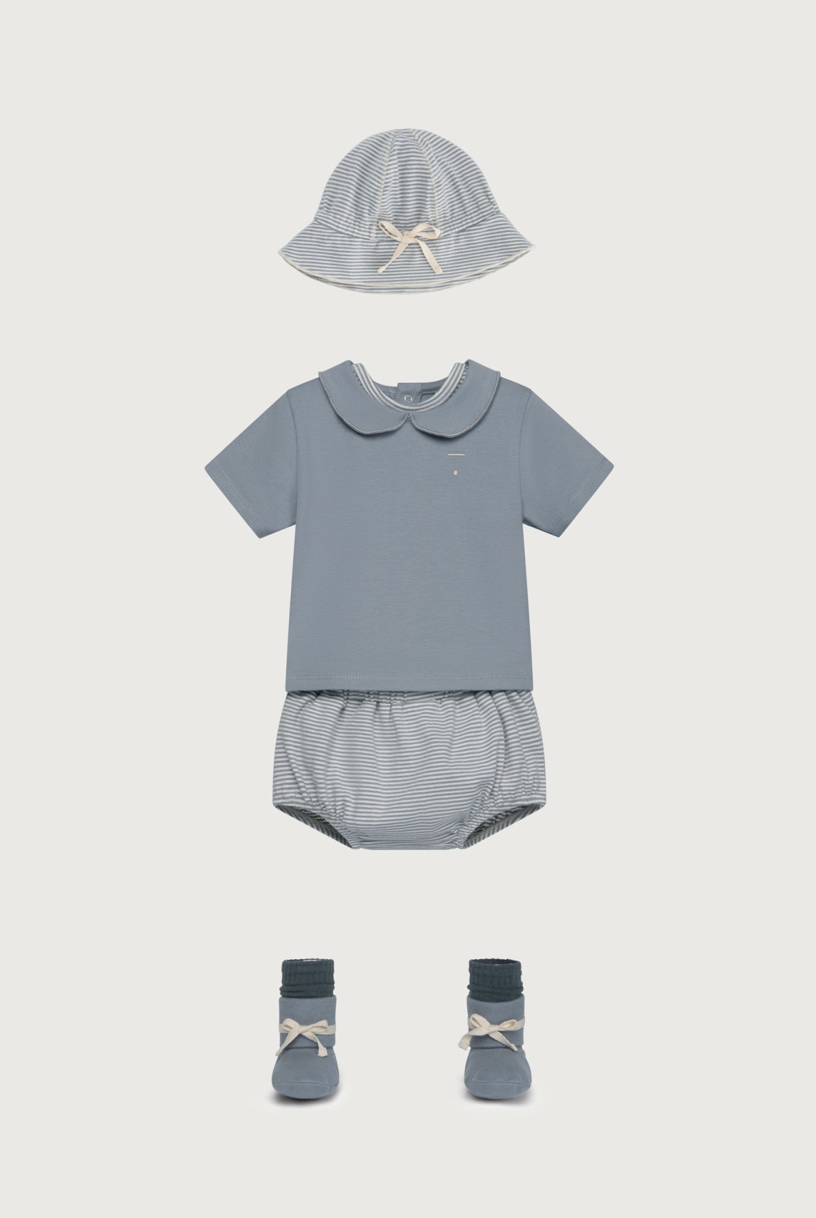 Baby Collar Tee Gots - Stone Gray