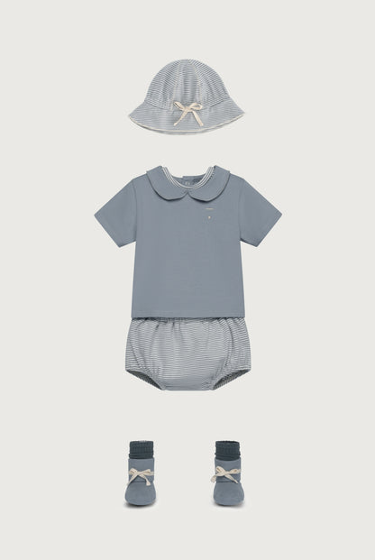 Baby Collar Tee Gots - Stone Gray