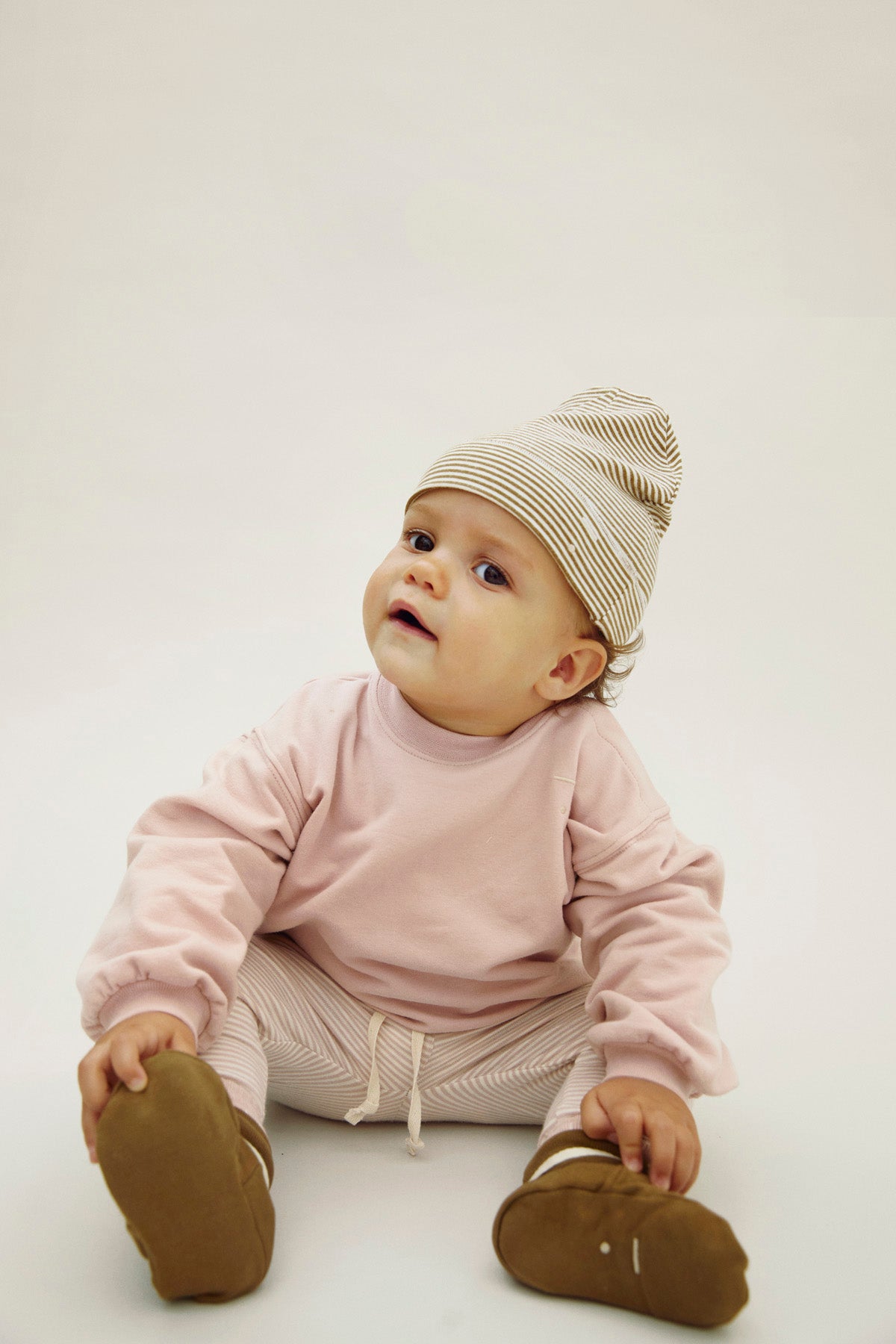 Baby Dropped Shoulder Sweater - Faded Pink