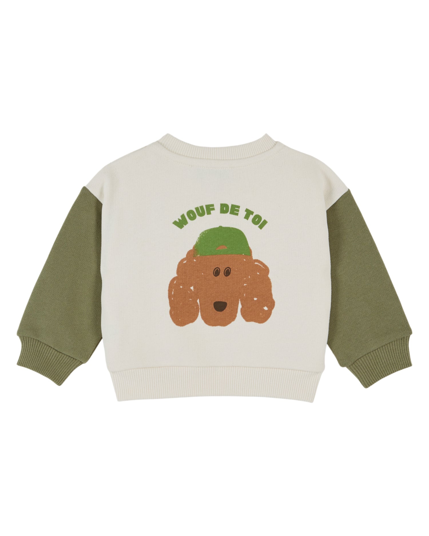 Two-Coloured Sweatshirt - Ecru Pistache