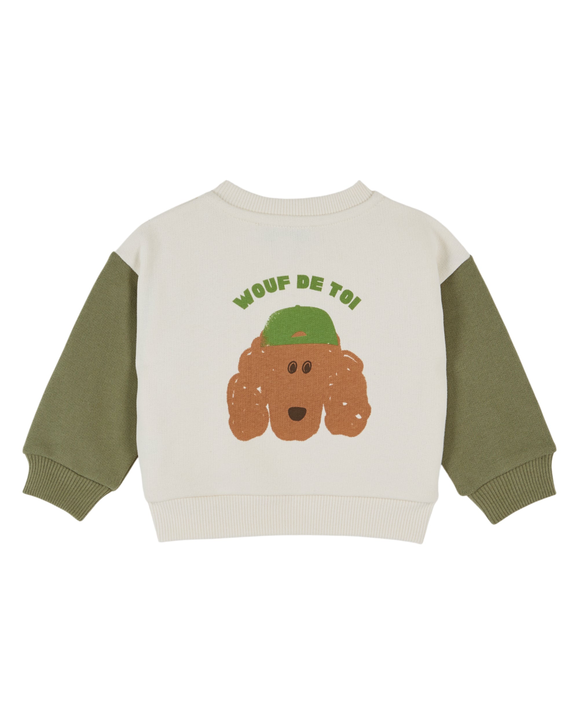 Two-Coloured Sweatshirt - Ecru Pistache