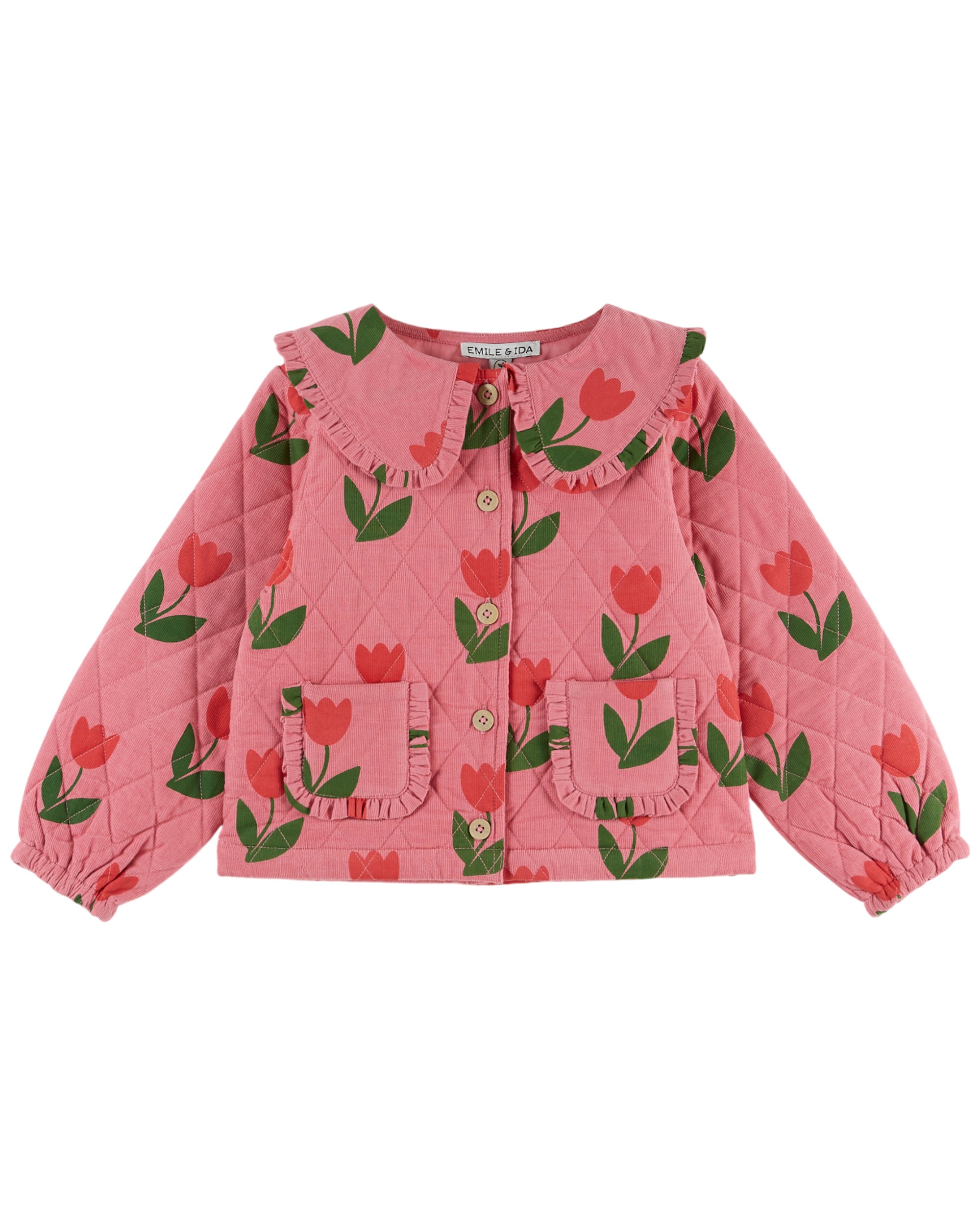 Printed Needlecord Quilted Jacket - Grande Tulipe