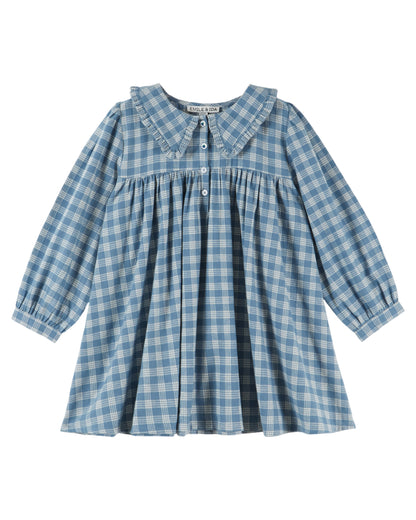 Loose Flounce Collar  Dress - Carreaux Celestine
