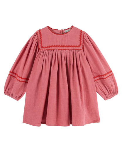 Plain Velvet Dress - Framboise