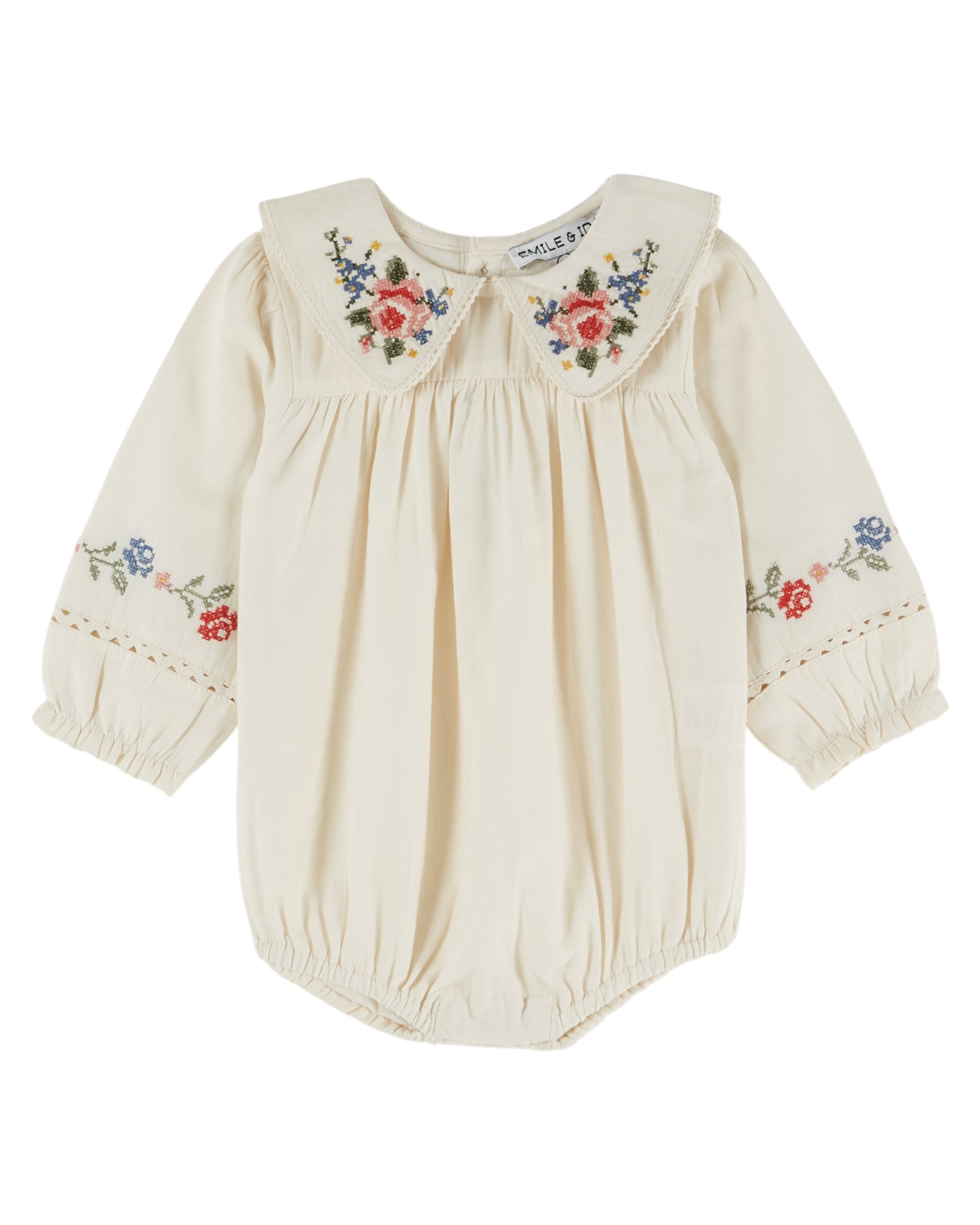 Cross Stitch Romper - Ecru