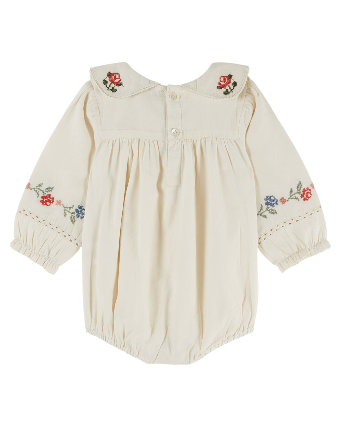 Cross Stitch Romper - Ecru