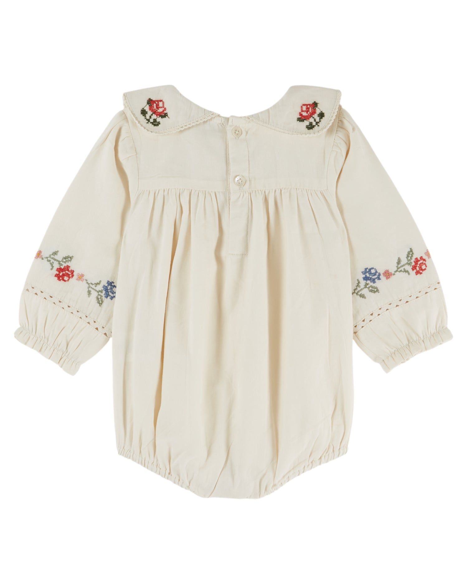 Cross Stitch Romper - Ecru