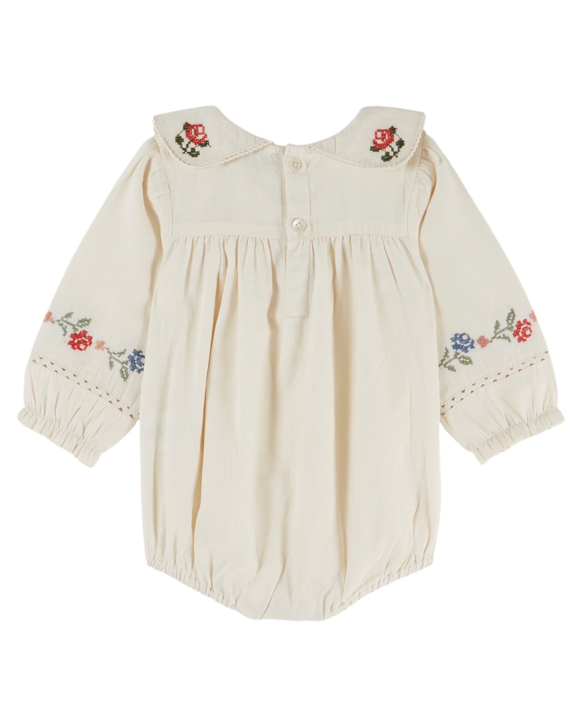 Cross Stitch Romper - Ecru