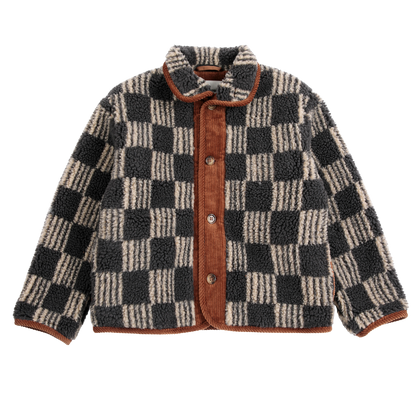 Almost Moire All Over Sheepskin Jacket - Dark Grey