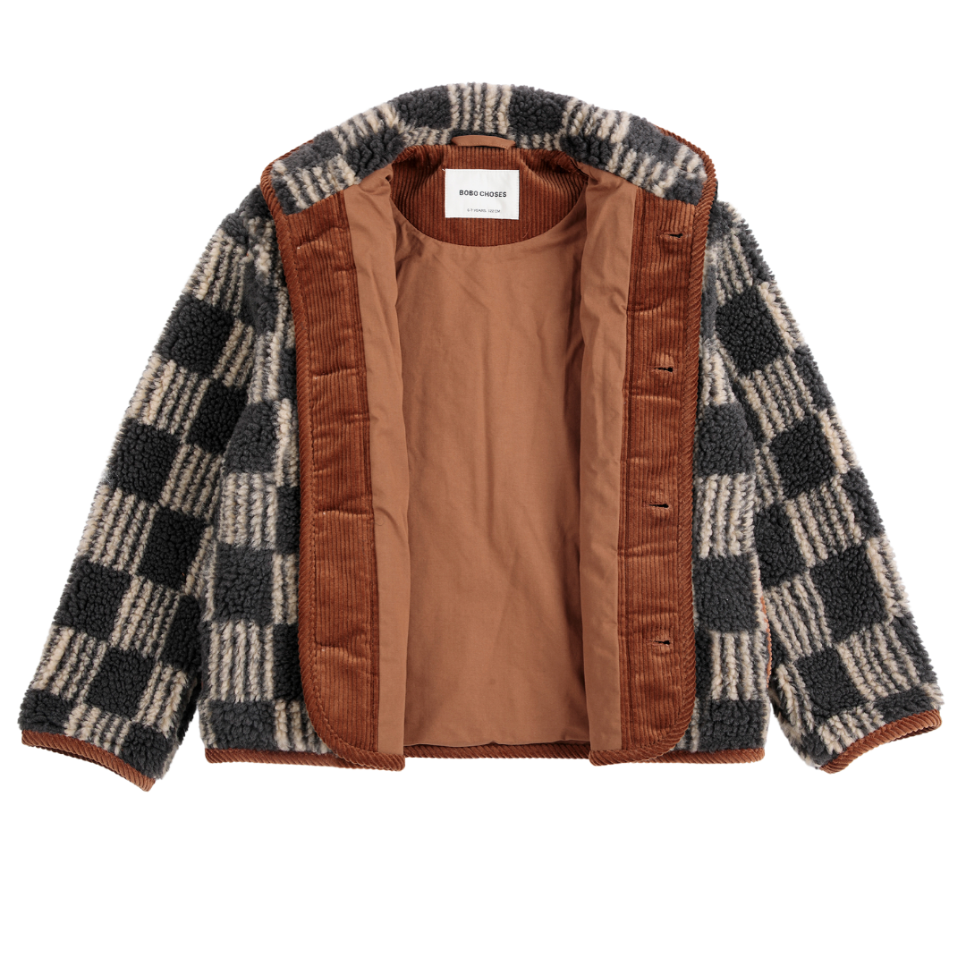 Almost Moire All Over Sheepskin Jacket - Dark Grey
