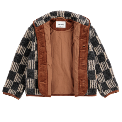 Almost Moire All Over Sheepskin Jacket - Dark Grey