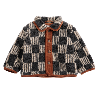 Almost Moire All Over Sheepskin Jacket - Dark Grey