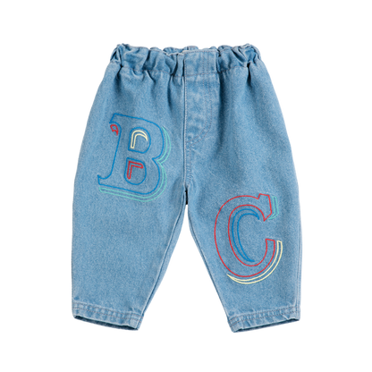 B.C. Embossed Denim Pants - Blue