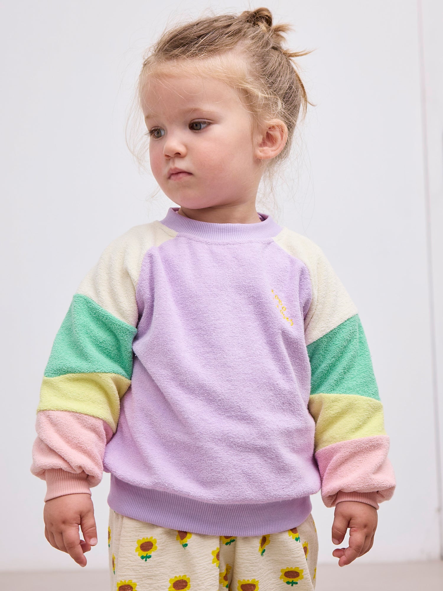 Lila Color Block Terry Sweatshirt