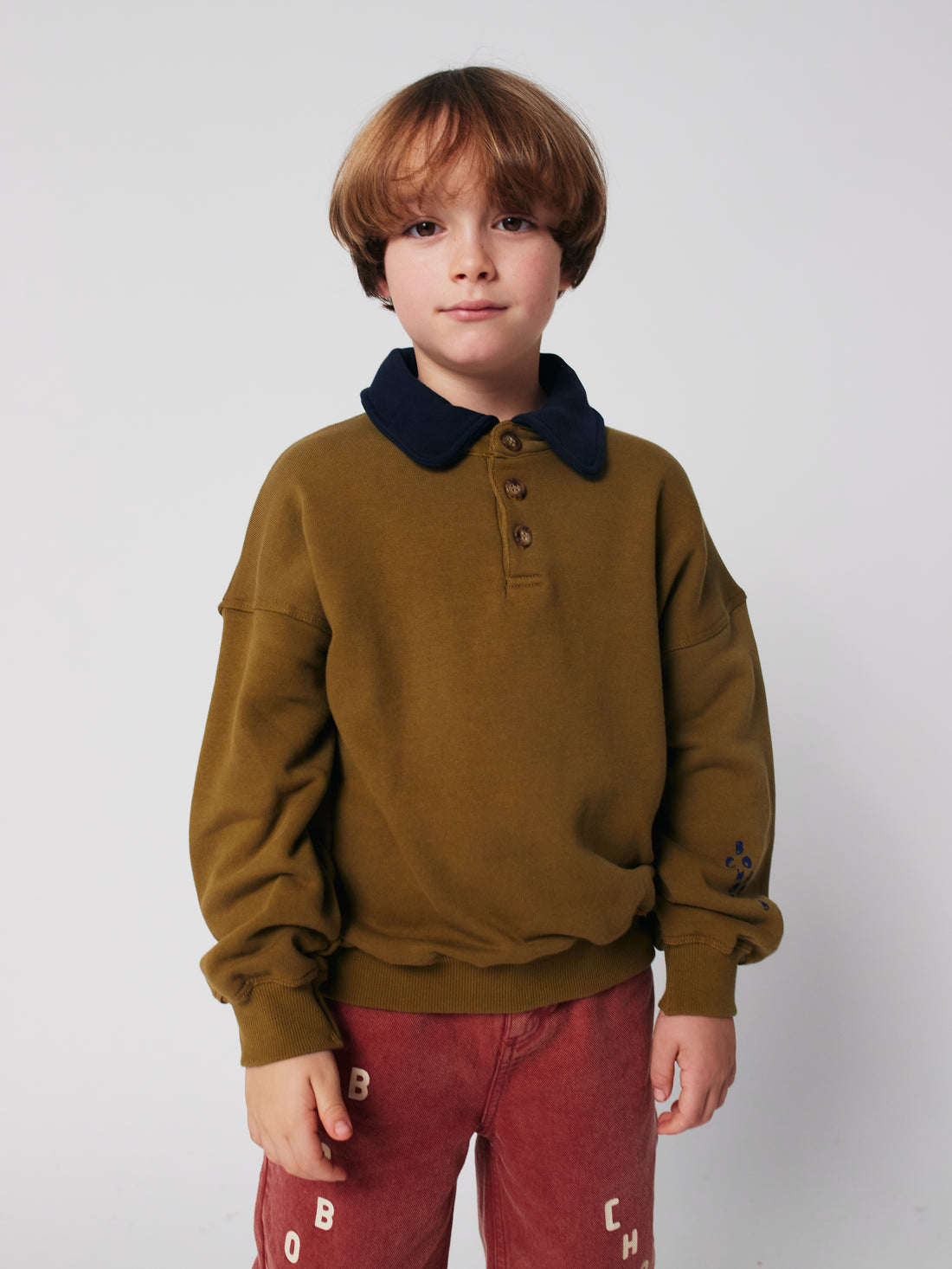 Bobo Choses Polo Trui - Khaki Groen