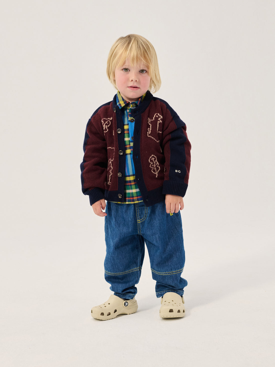 Forest Scene Cardigan - Burgundy Red