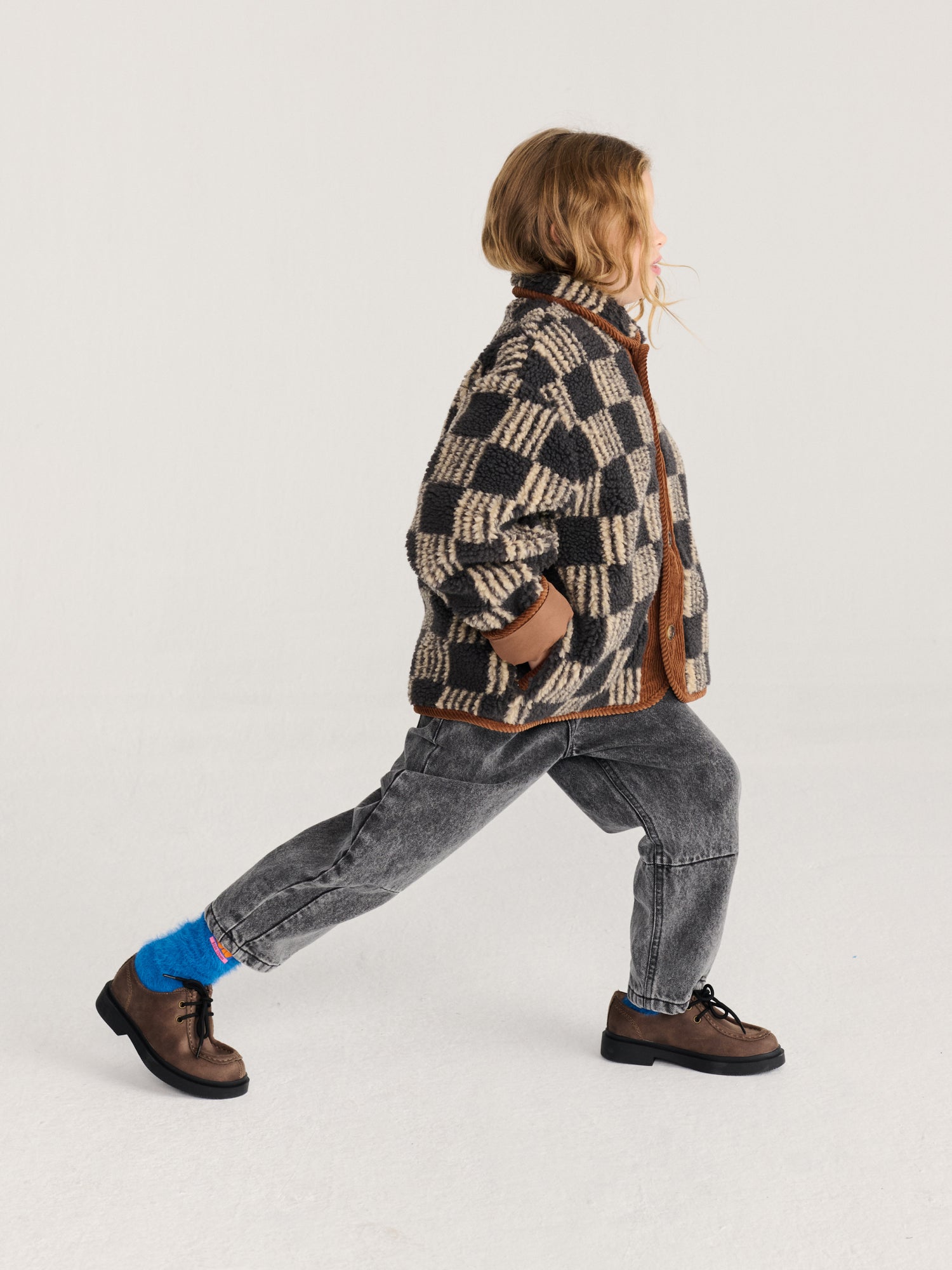 Almost Moire All Over Sheepskin Jacket - Dark Grey