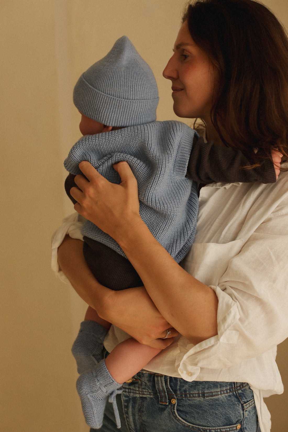 Beanie Fonzie Newborn - Light Blue