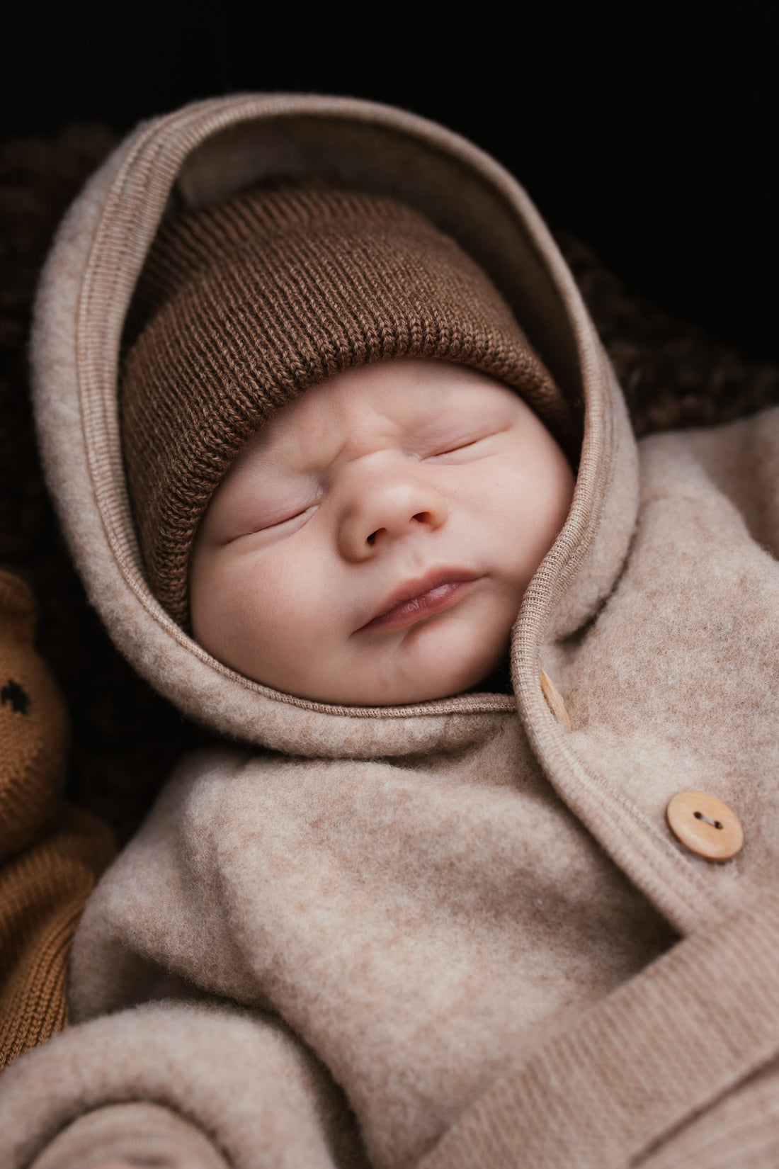 Beanie Fonzie Newborn - Mocha